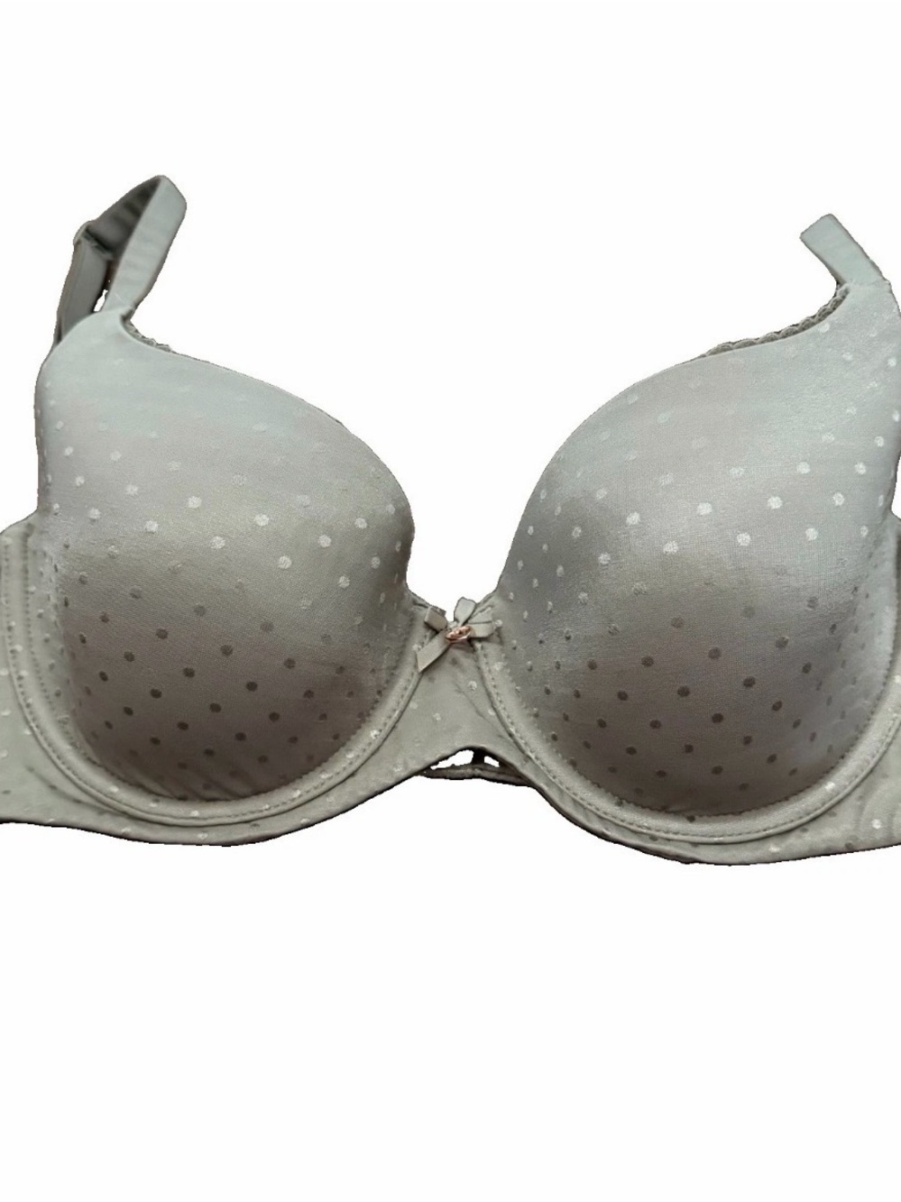 Victoria's Secret Light Gray Padded Underwire Bra with Dot Print